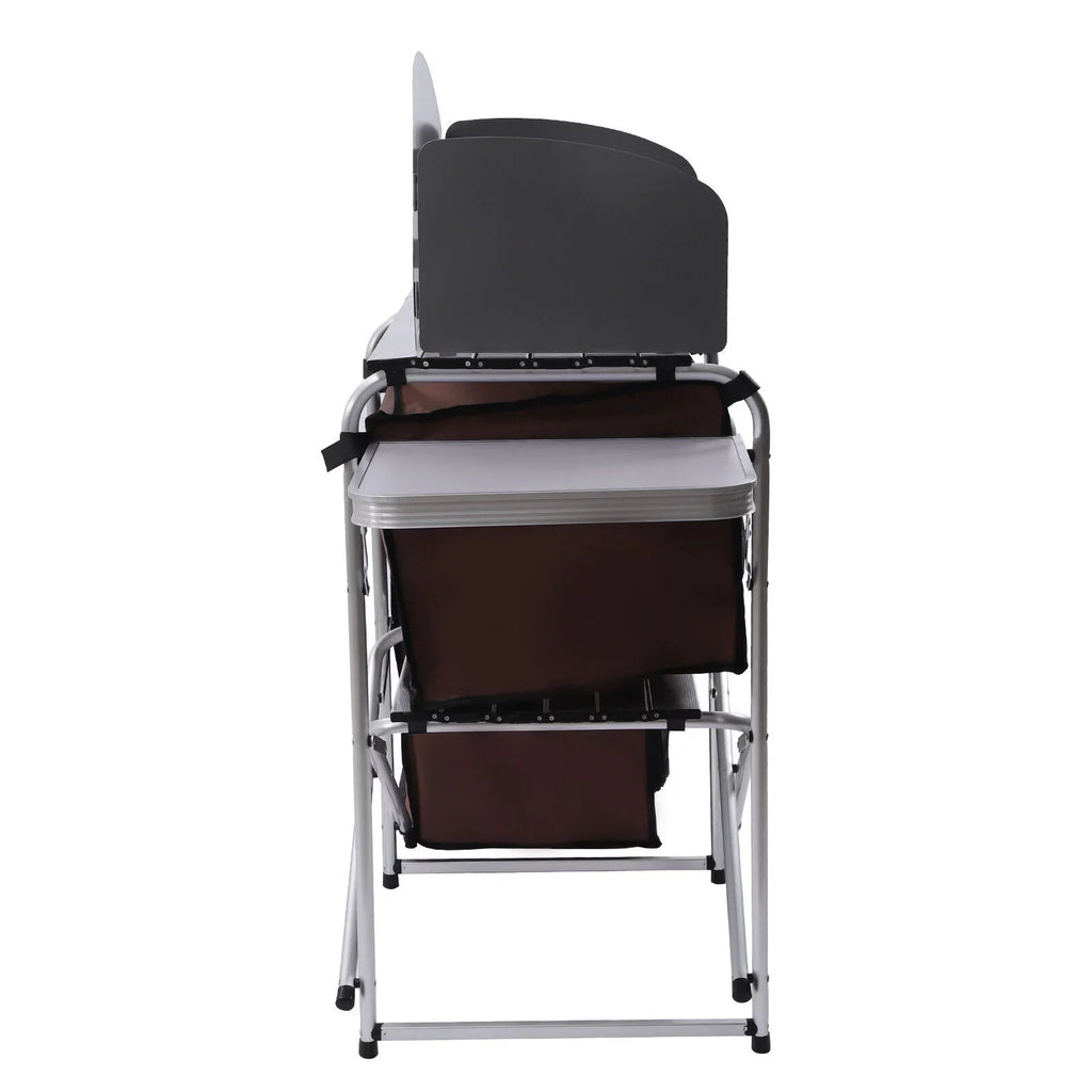 FETCOI Portable Foldable Camping Kitchen Station Folding Grill Table W/ Tabletop