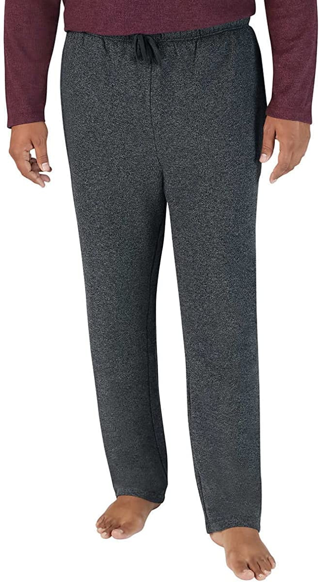 Eddie Bauer Men's 2-Piece Pajama PJ Sleep Lounge Set ((burgundy top / charcoal gray bottom, Medium)