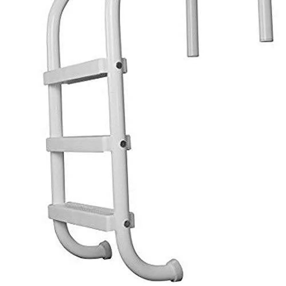 SAFTRON 3-Step In Ground Swimming Pool Ladder- White