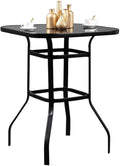Gianna Bistro Porch Squire Shape Glass Bar Table For Poolside Decor