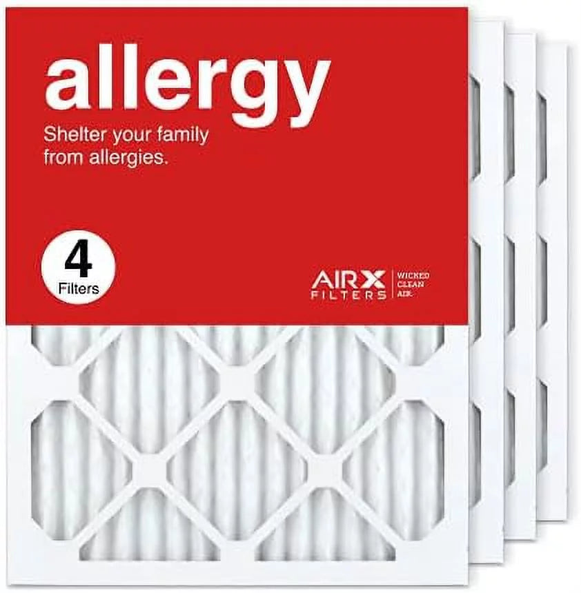 16X20x1 Air Filter MERV 11 Pleated HV Furne Air Filter, Allergy 4-Pk, Made In The