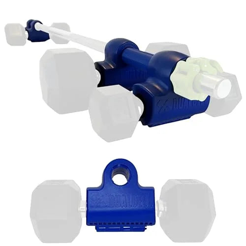 DUALBELL Superset Dumbbell to Barbell Adapters- Converts dumbbells for use on 1" diameter bar (up to 100 lb dumbbell, 2 Pair, 2 Spacers)