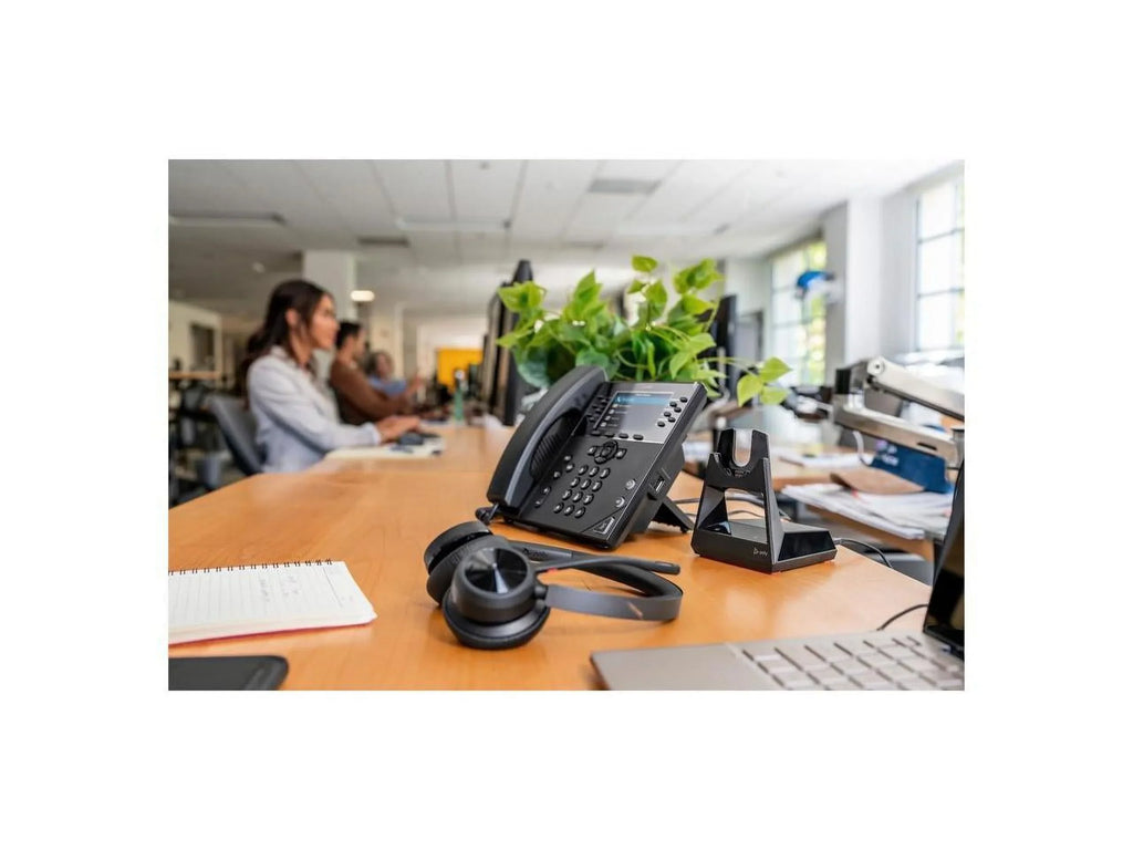 Poly Voyager 4320 USB-A Headset - Siri, Google Assistant - Stereo, Mono - USB Type A, USB Type C - Wireless - Bluetooth - 300 ft - 20 Hz - 20 kHz - On-ear - Binaural - Ear-cup - 4.92 ft Cable - Ele...