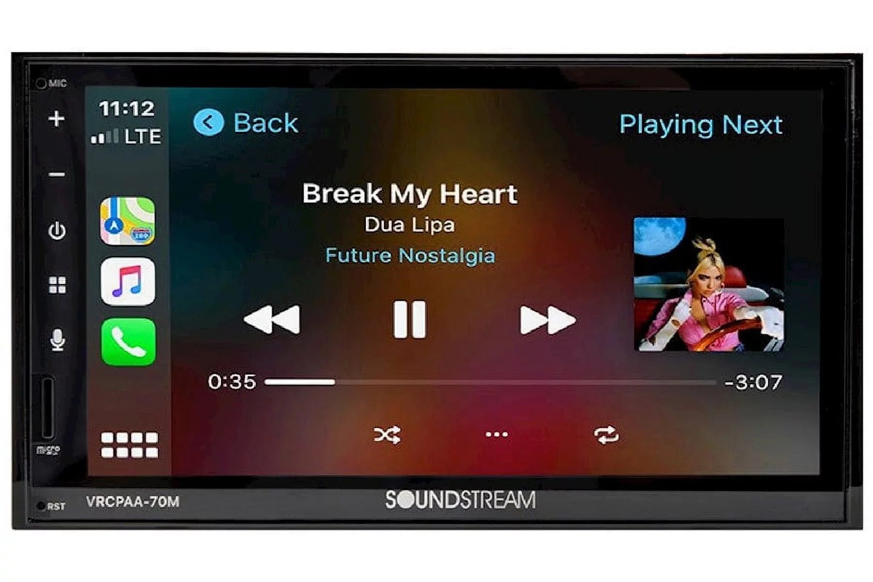 Soundstream VRCPAA-70M 7" Double DIN Bluetooth CarPlay & Android +Camera Black