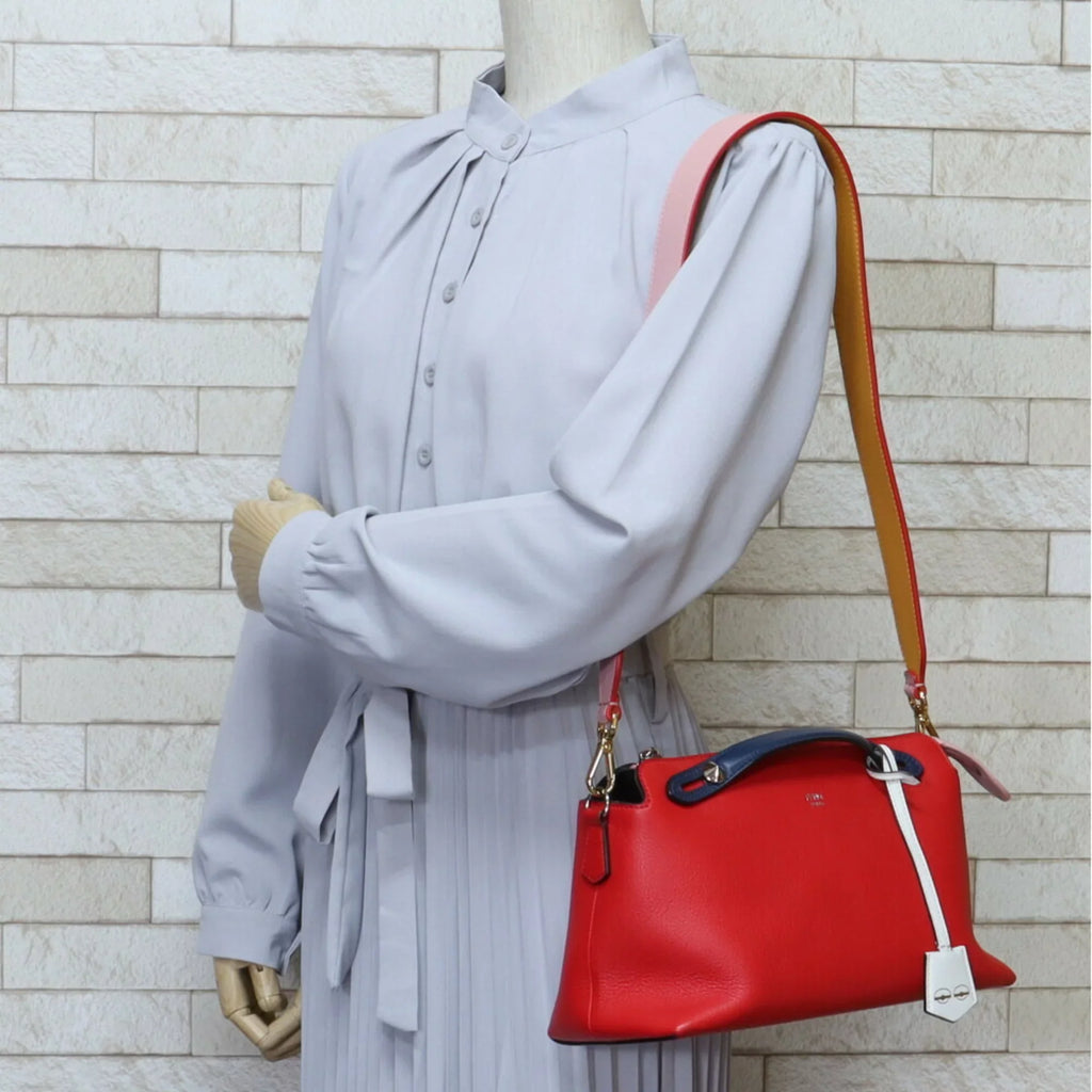 Pre-Owned Fendi FENDI visor way shoulder bag leather red ladies (Good)