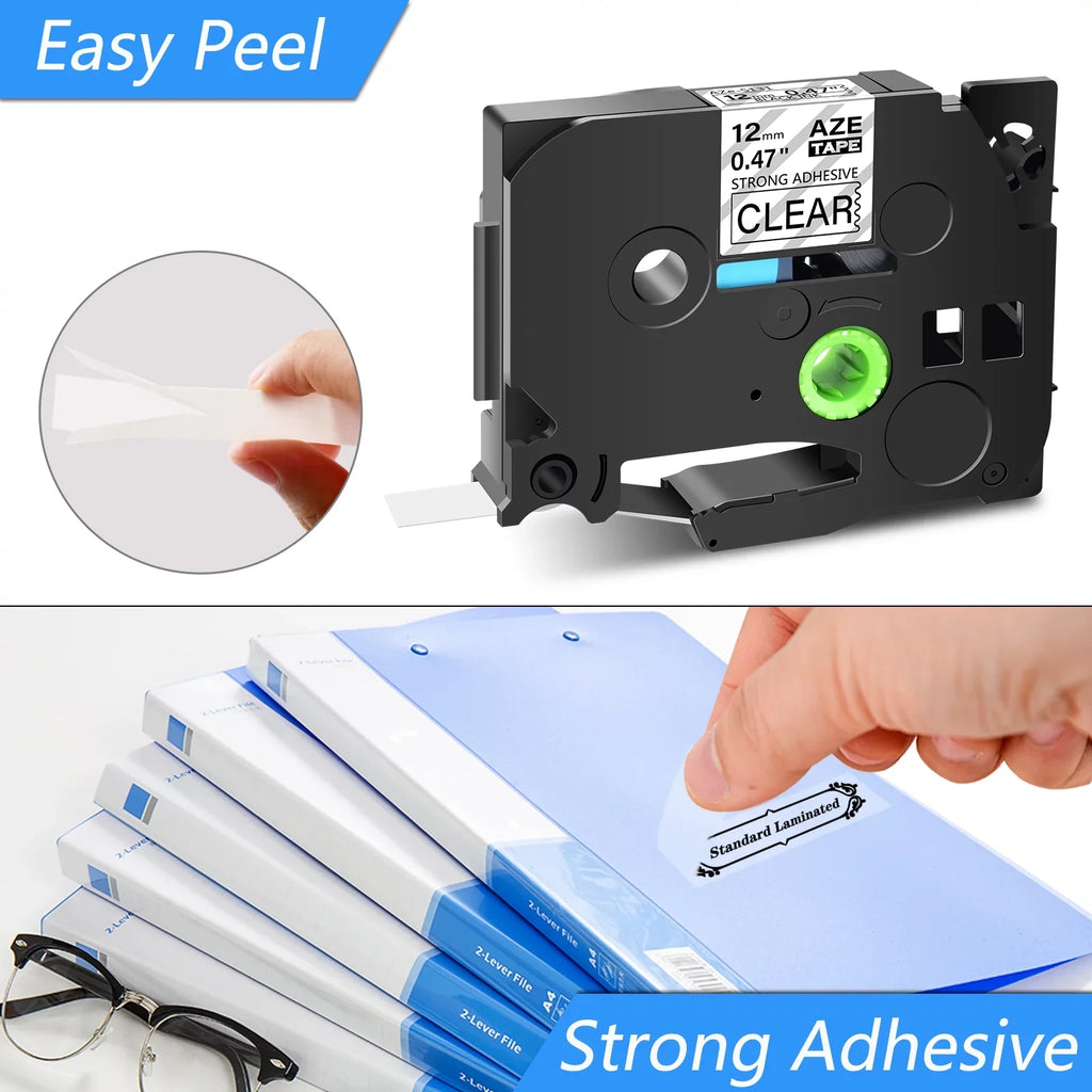 GREENCYCLE 30PK Compatible for Brother P-touch Black on Clear 12mm TZ TZe TZe-S131 TZ-S131 TZ-131 TZe-131 Extra Strength Laminated Label Tape