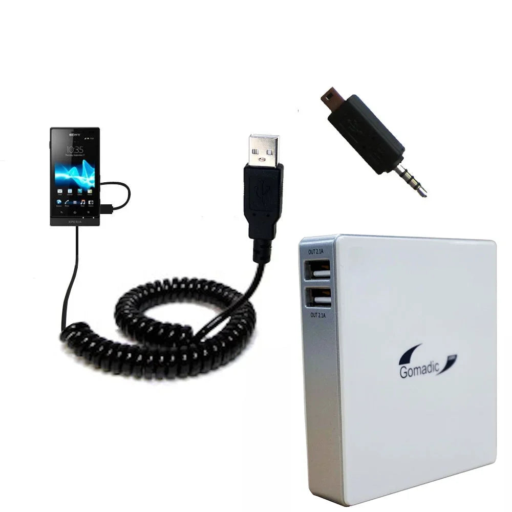 Gomadic High Capacity Rechargeable External Battery Pack suitable for the Ericsson Xperia Sola - Portable Charger with TipExchange Technology