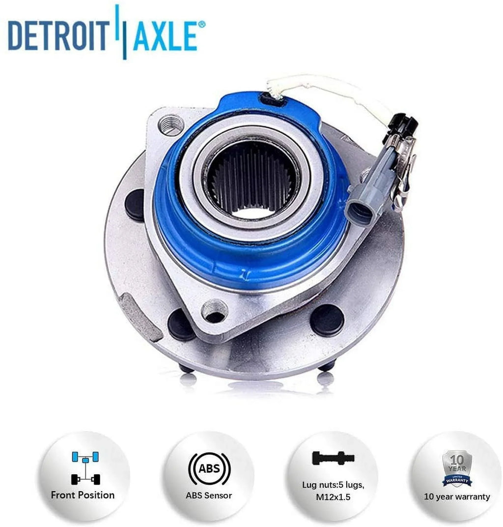 Detroit Axle - Wheel Bearing Hub Front for Chevy Impala Monte Carlo Buick Lucerne LaCrosse Cadillac DTS Deville Rear for Chevrolet Uplander Venture Buick Rendezvous Wheel Bearing & Hub Front or Rear