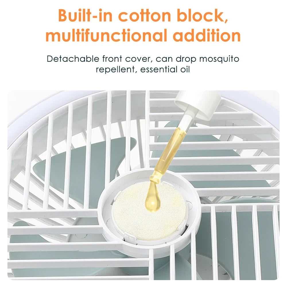JLLOM Versatile Hanging Fan Light for Glass Walls and Smooth Surfaces, Mute Bottom Noise, Long-distance Air Supply