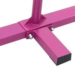 Iron Form Gymnastics Bar Horizontal Kip Bar for Gymnasts Junior Training Expandable Height, Heavy Duty Jungle Gym Exercise Bar for Children and Adults, Adjustable Height 3 to 5 FT Gymnastic Bar, PINK