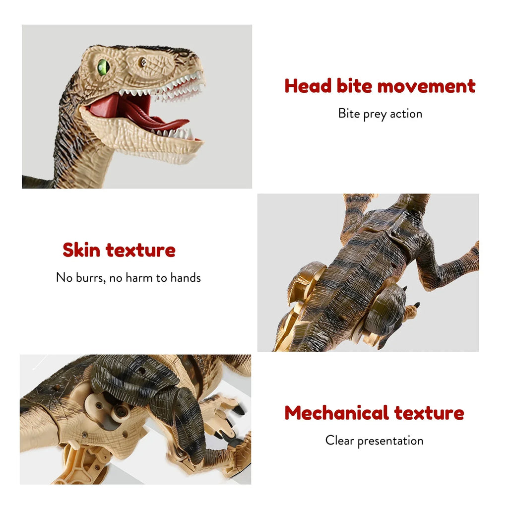 Remote Control Dinosaur Toys with Light up 3D Eyes, Shaking Head, Roaring Sounds, Walking Dinosaur Toy Gift for Kids Age 3-12 Years