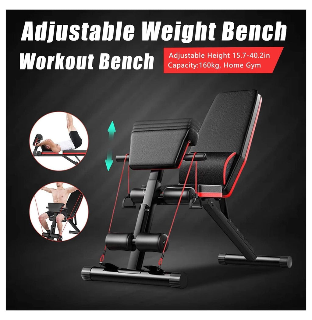 Adjustable Dumbbell Weight Bench Full Body Workout Foldable Incline Decline Exercise Workout Bench for Home Gym Load 353LBS