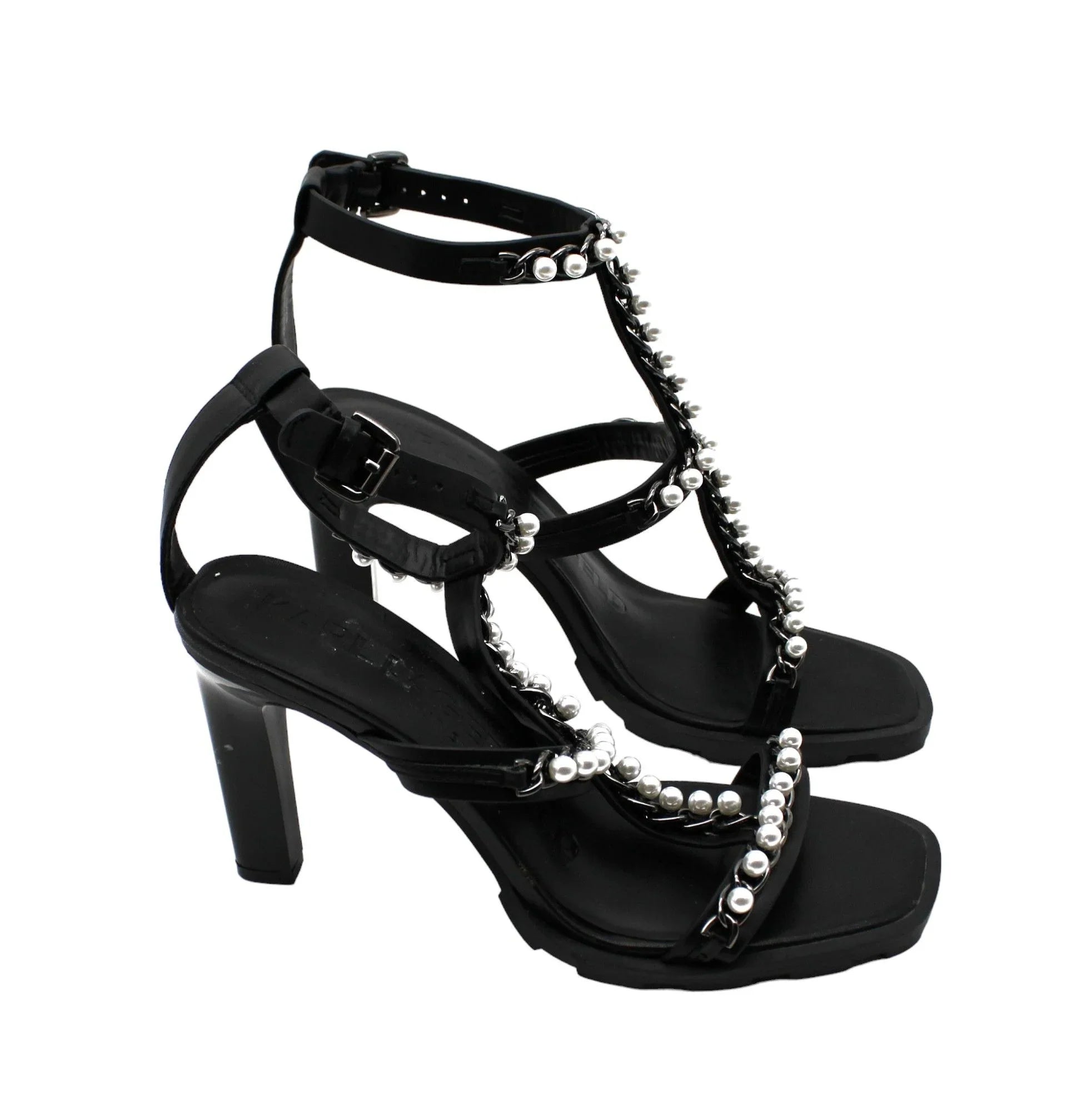 Karl Lagerfeld Paris Women's Midge T-Strap Embellished Dress Sandals (Size 10 US )