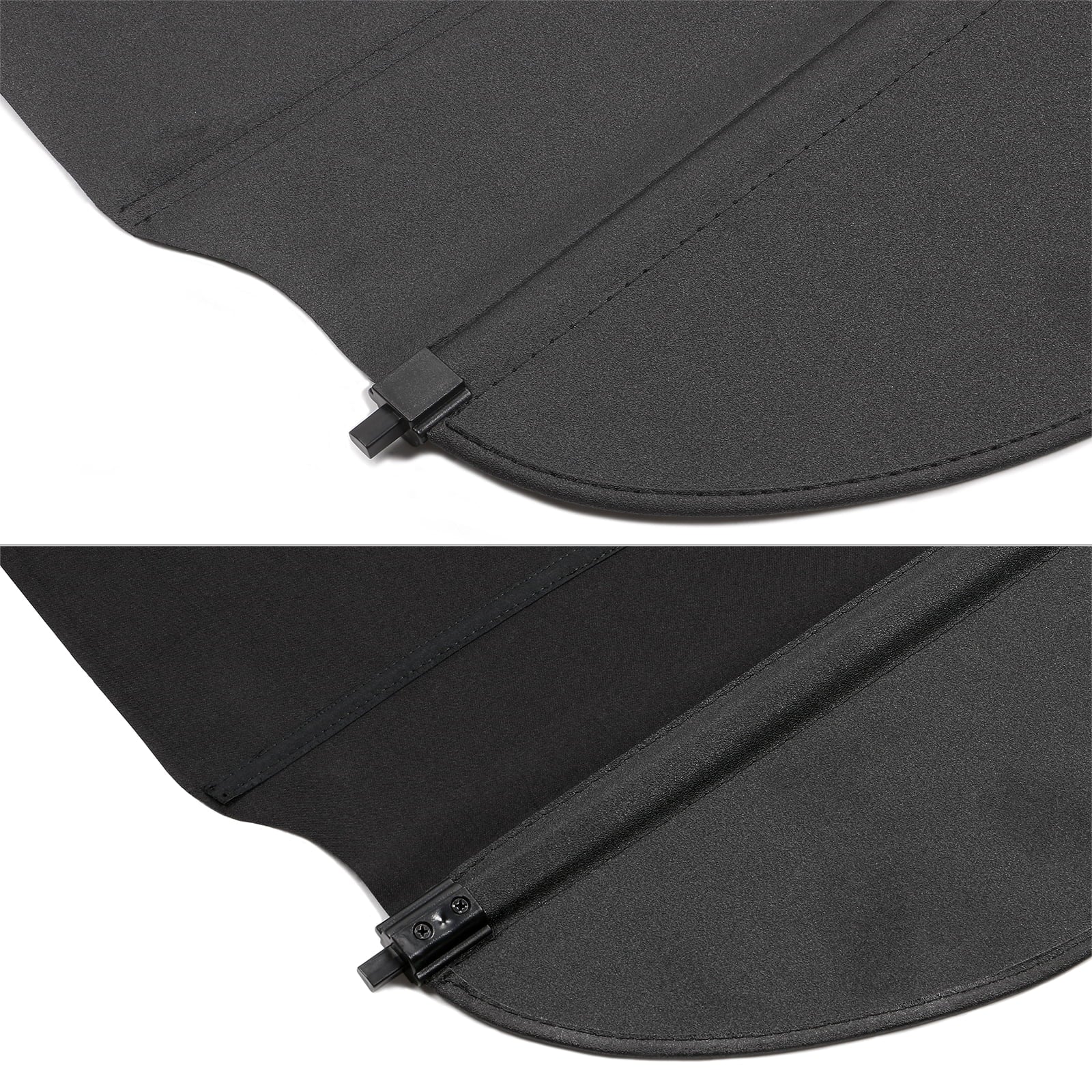 Ikon Motorsports Cargo Cover Compatible With 2013-2019 Ford Escape All Models PVC & Aluminum Rod Black Security Rear Trunk Cover Security Retractable Shield