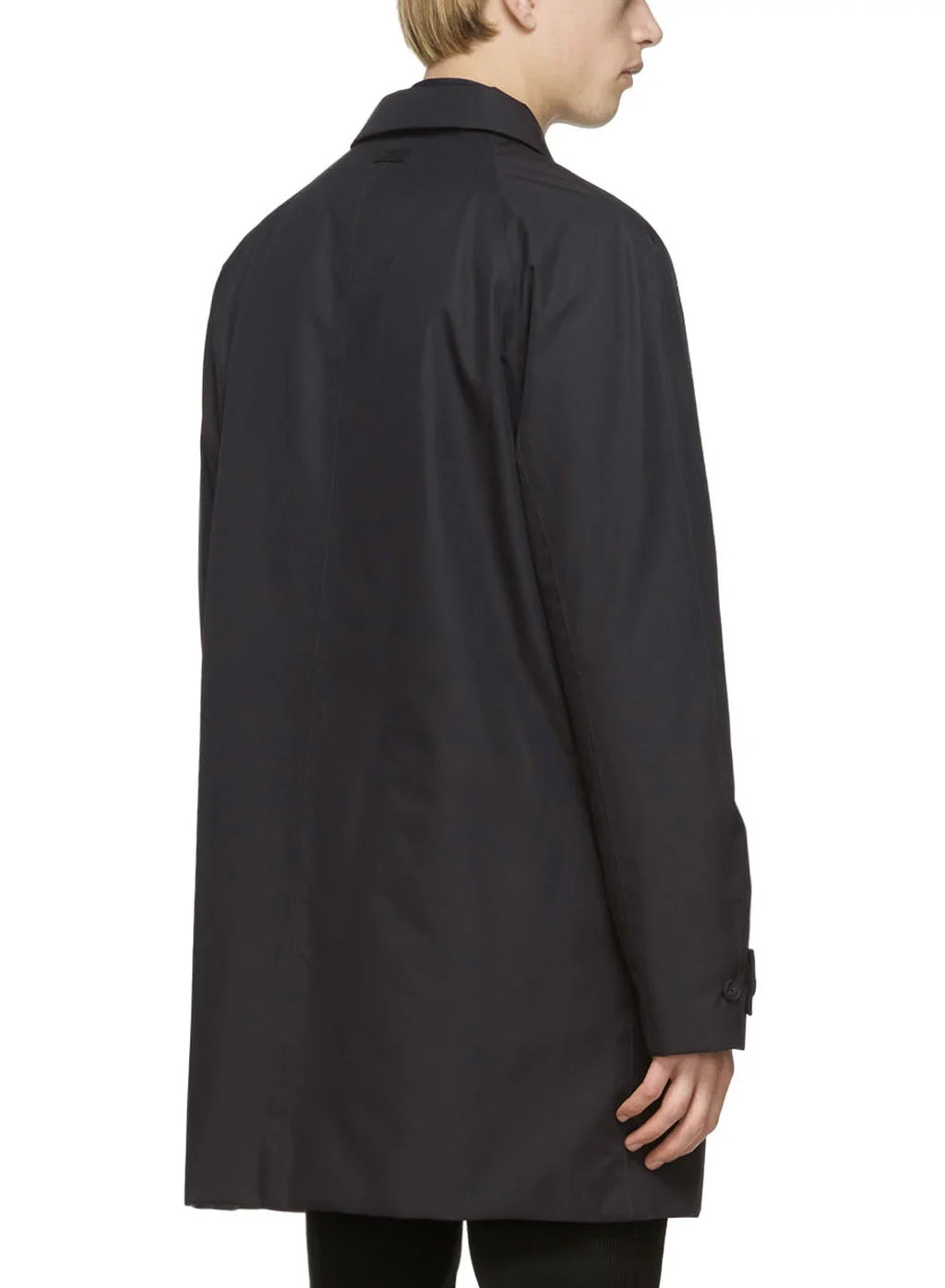 Z Zegna Mens Microtene Mac Coat Large Dark Navy Raincoat - NWT $940