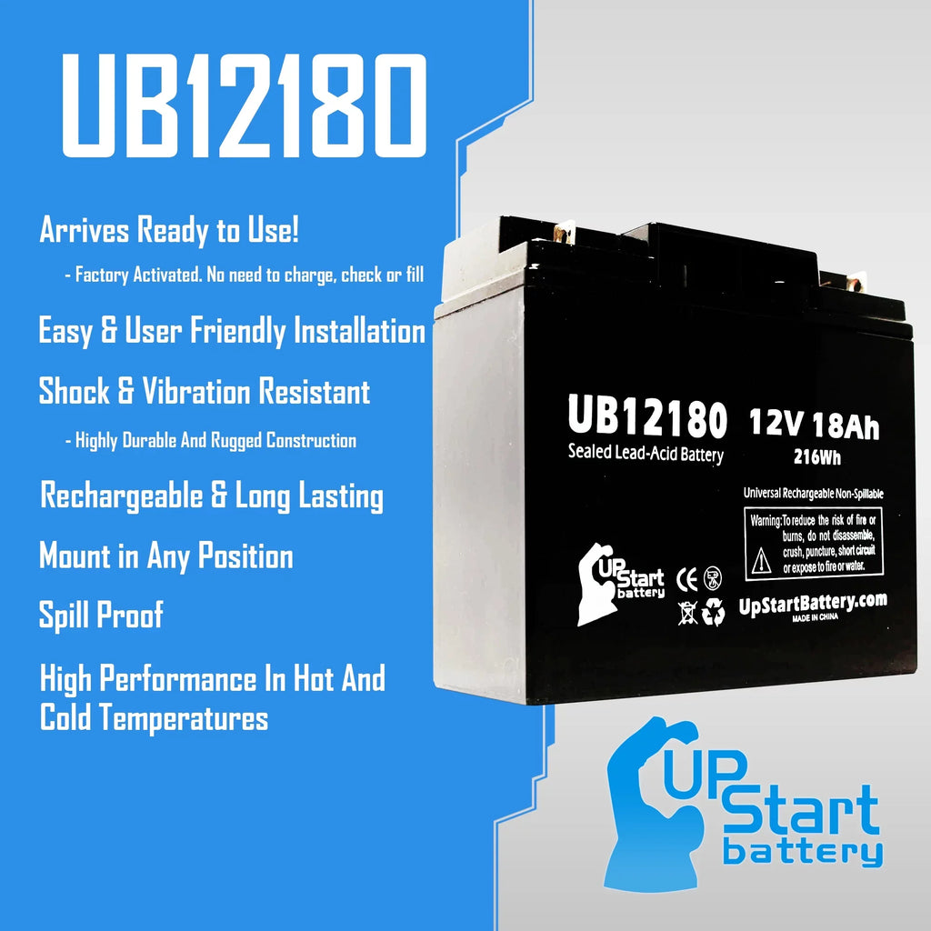 3x Pack - Compatible CSB BATTERY OF AMERICA GP12170B1 Battery - Replacement UB12180 Universal Sealed Lead Acid Battery (12V, 18Ah, 18000mAh, T4 Terminal, AGM, SLA)