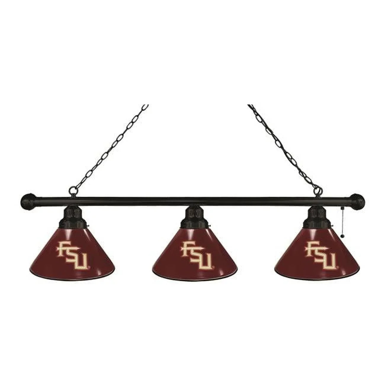 Holland Bar Stool Florida State Script Seminoles 3 Shade Pool Billiard Light, Black