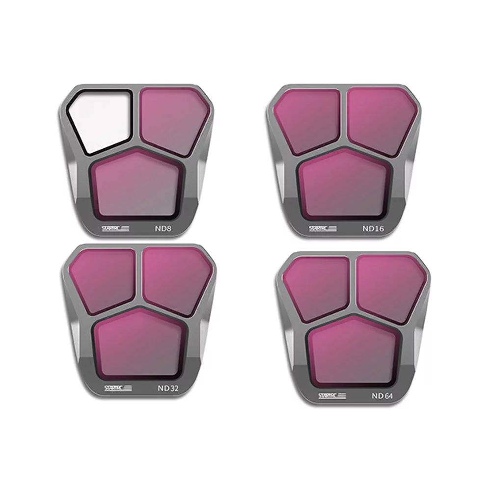 moobody 4-Pack Filters ND8/ND16/ND32/ND64 Lens Filter Aluminum Material AGC Optical Glass Fluid Scratch-resistant -reflective Coatings Compatible with DJI Mavic 3 Pro