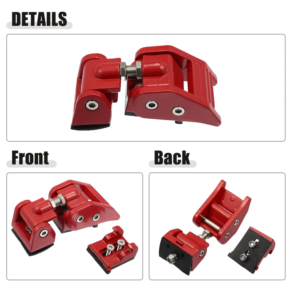 Unique Bargains 1 Pair Front Hood Latches Hood Catch Locking Fit for Jeep Wrangler JK 2 Door & Unlimited 4 Door Red