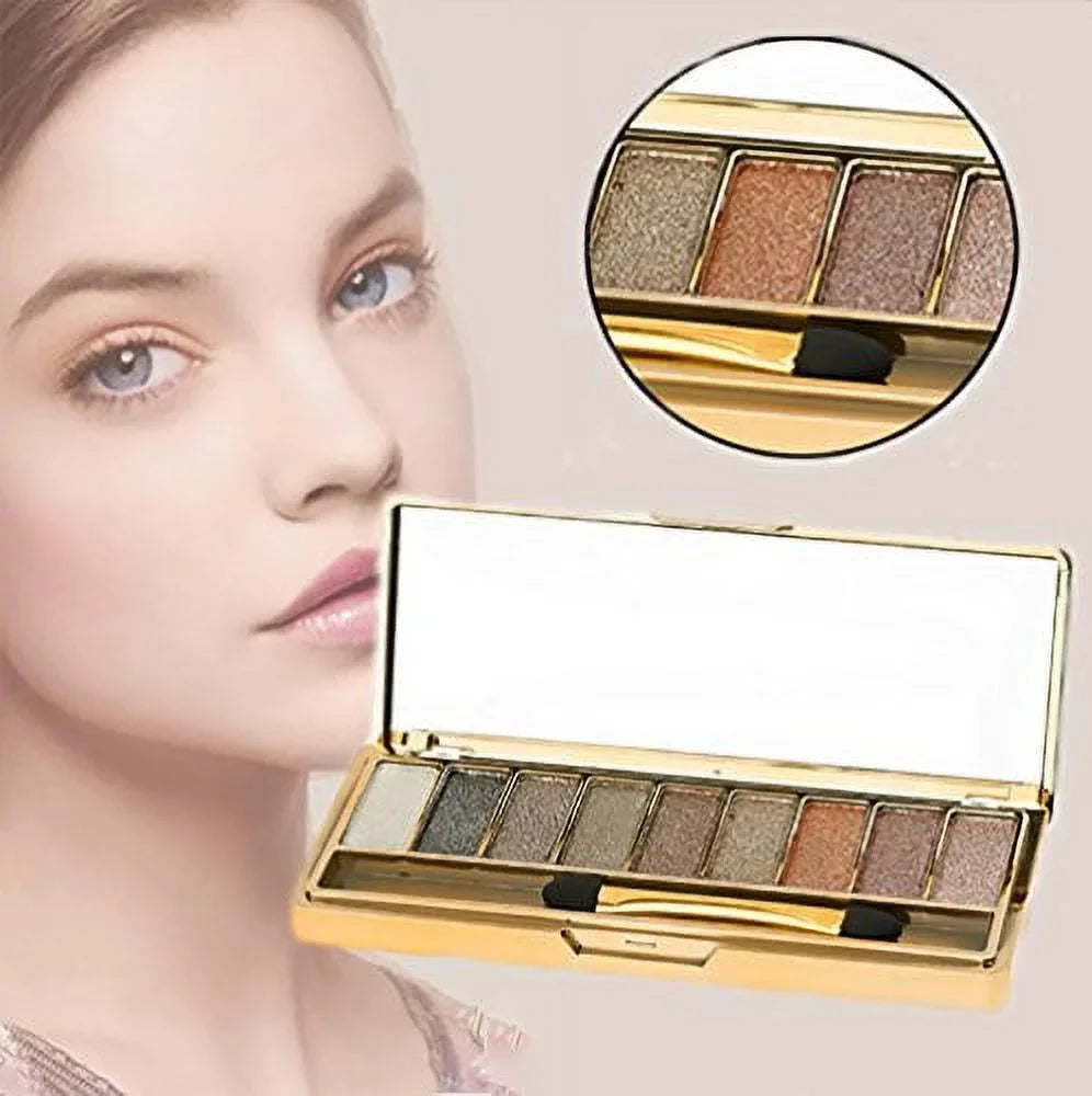 Sparkle Eyeshadow Palette&9 Colors Shimmer Makeup Palette & Makeup Cosmetic Brush Set &Gold Glitter Eyeshadow Palette Highly Shining Pigmented Diamond Eyeshadow&9 Color Eyeshadow 6# (1pc)