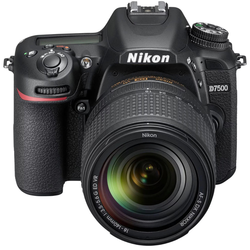 D7500 DSLR Camera with 18-140mm Lens + 2pcs SanDisk 64GB Memory Card + Case + Tripod + UV Filter + A-Cell Accessory Bundle