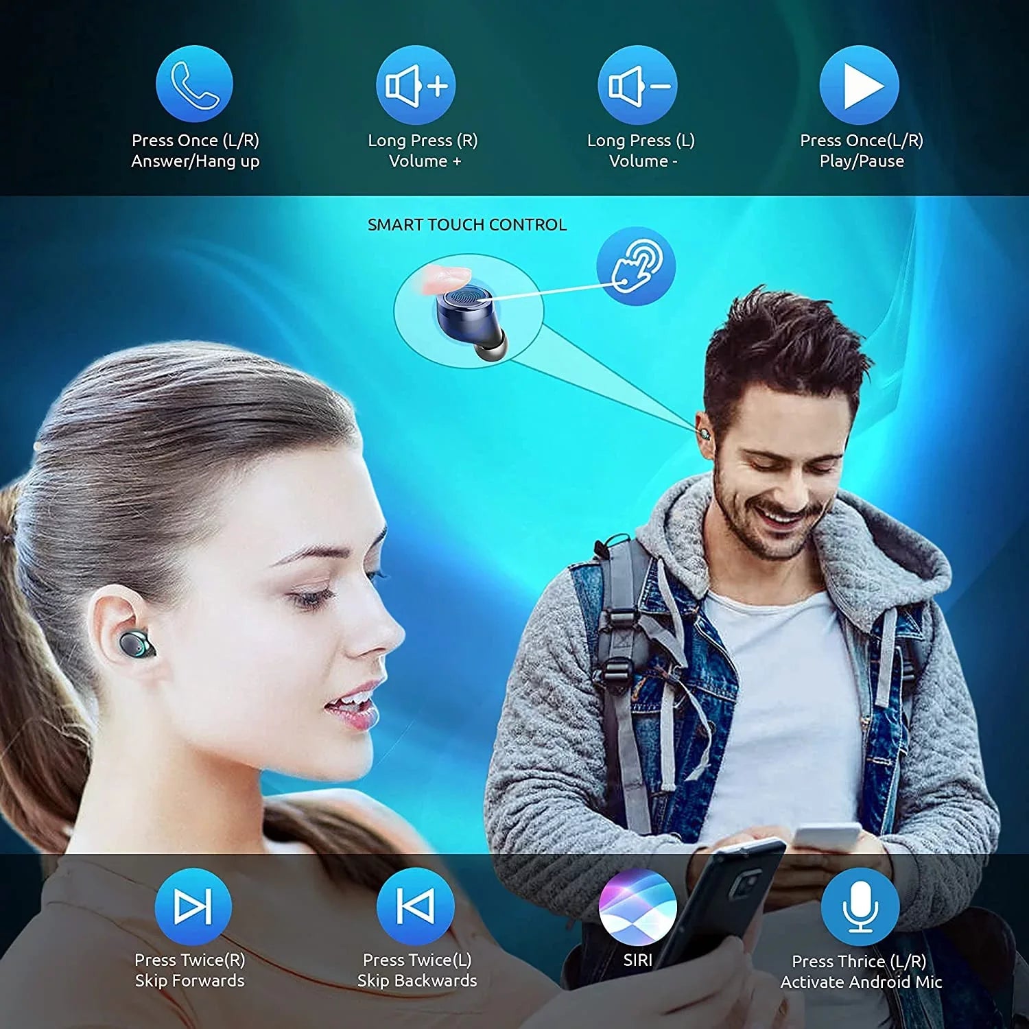 Wireless V5.1 PRO Earbuds Compatible with Galaxy Note 10/Plus/Lite/+/5G/Note10 IPX3 BlueTooth Touch Liquid / Sweatproof / Noise Reduction with Mic (Black)