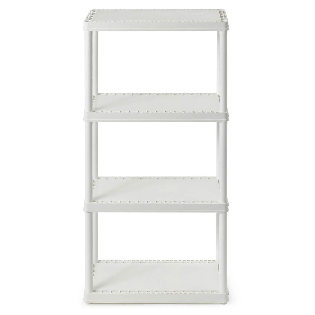 Gracious Living 4 Shelf Set Height Light Duty Storage Unit, White (2 Pack)