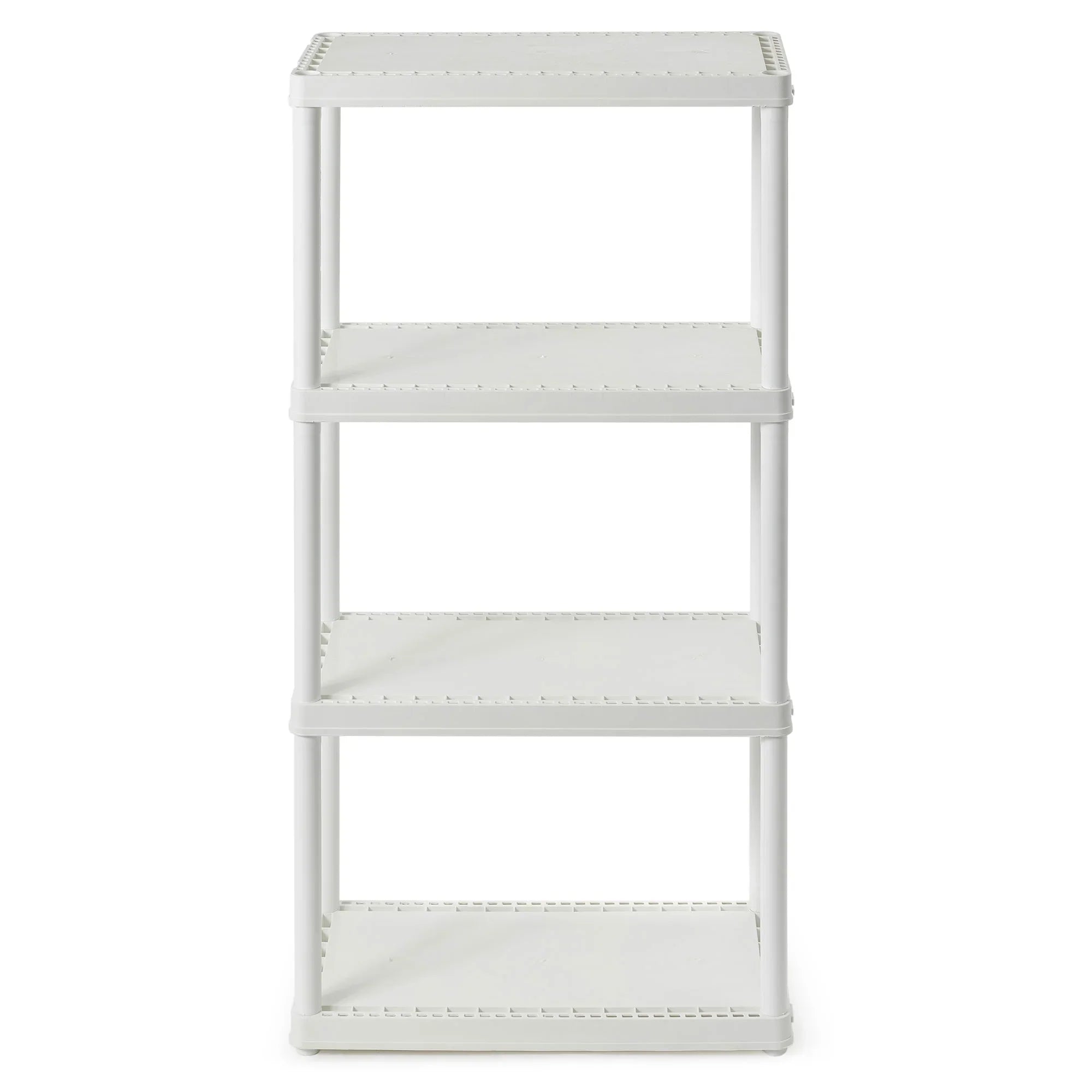 Gracious Living 4 Shelf Set Height Light Duty Storage Unit, White (2 Pack)