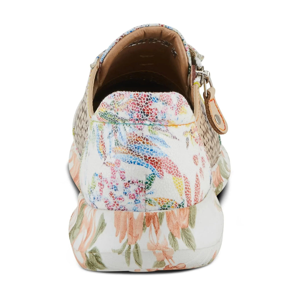 L'Artiste Women's Jazzie Lace-Up Fashion Sneaker with Flowers Beige Multi EU 38/7.5-8