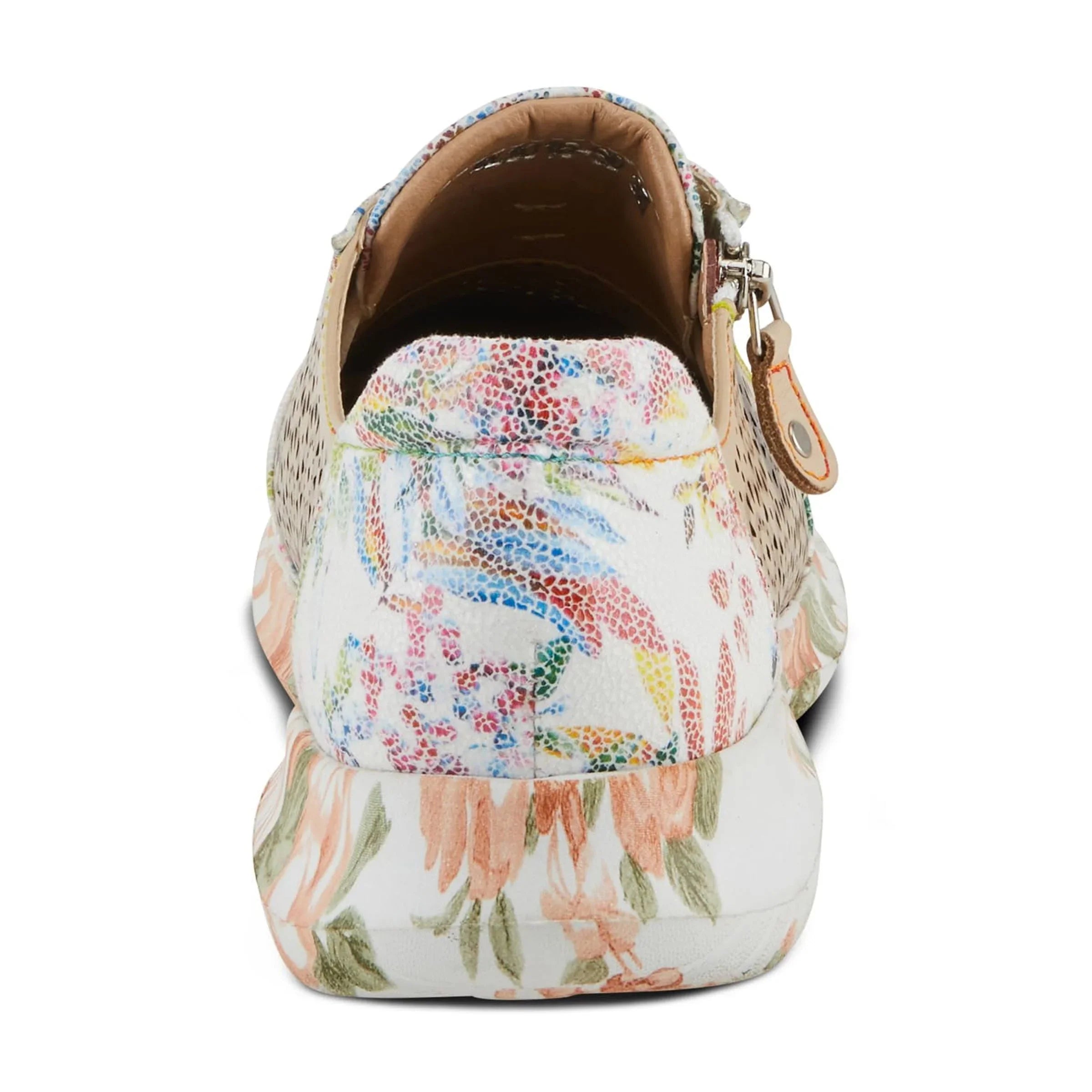 L'Artiste Women's Jazzie Lace-Up Fashion Sneaker with Flowers Beige Multi EU 38/7.5-8