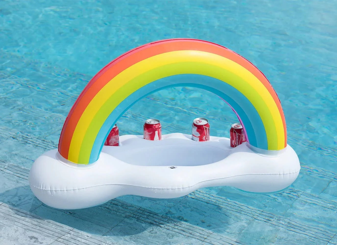 Inflatable Rainbow Cloud Drink Holder Floating Beverage Fluid Fun Decorations