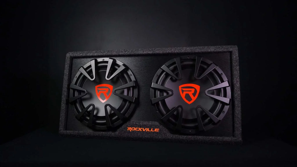 Rockville RG212CA 2000w Dual 12 inches Vented Powered Car Subwoofer Enclosure+Amp Kit