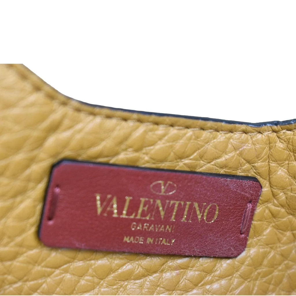 Pre-Loved VALENTINO Spike Leather Belt Bag Camel