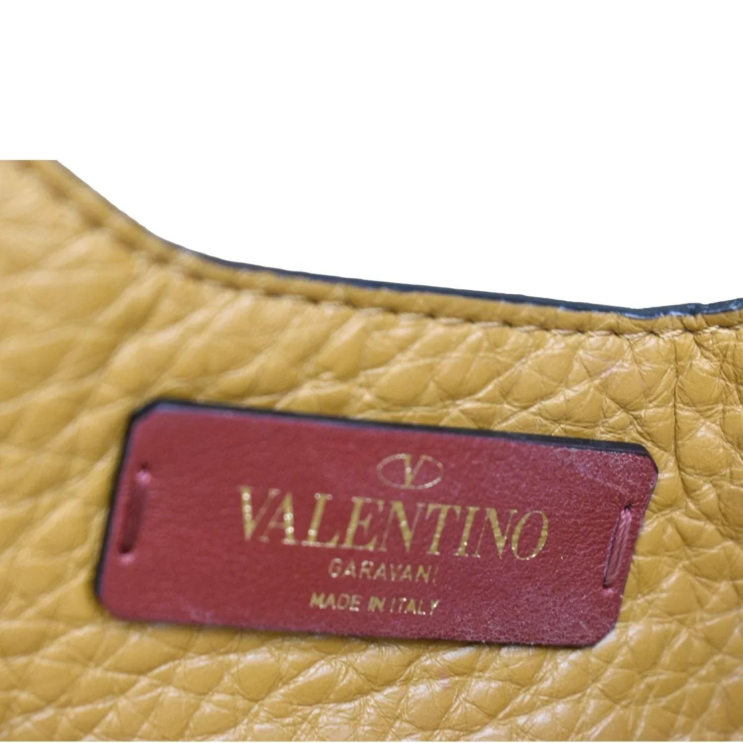 Pre-Loved VALENTINO Spike Leather Belt Bag Camel
