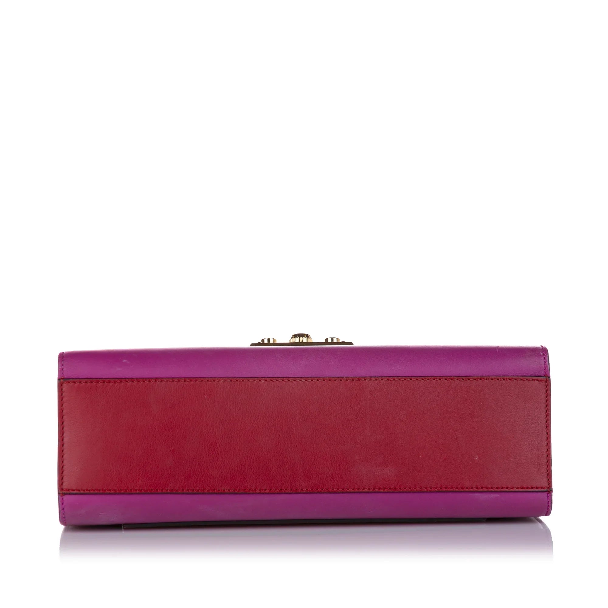 Pre-Owned Gucci Small Padlock Crossbody Bag Calf Leather Red Women (Good)