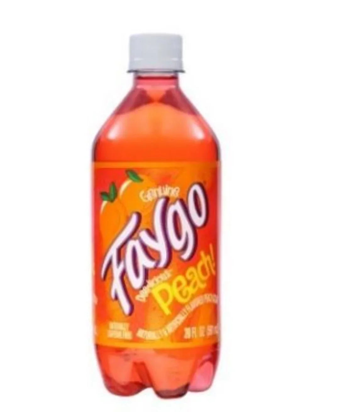 Faygo Peach Soda Pop, 20 Oz Bottles, Quantity of 10