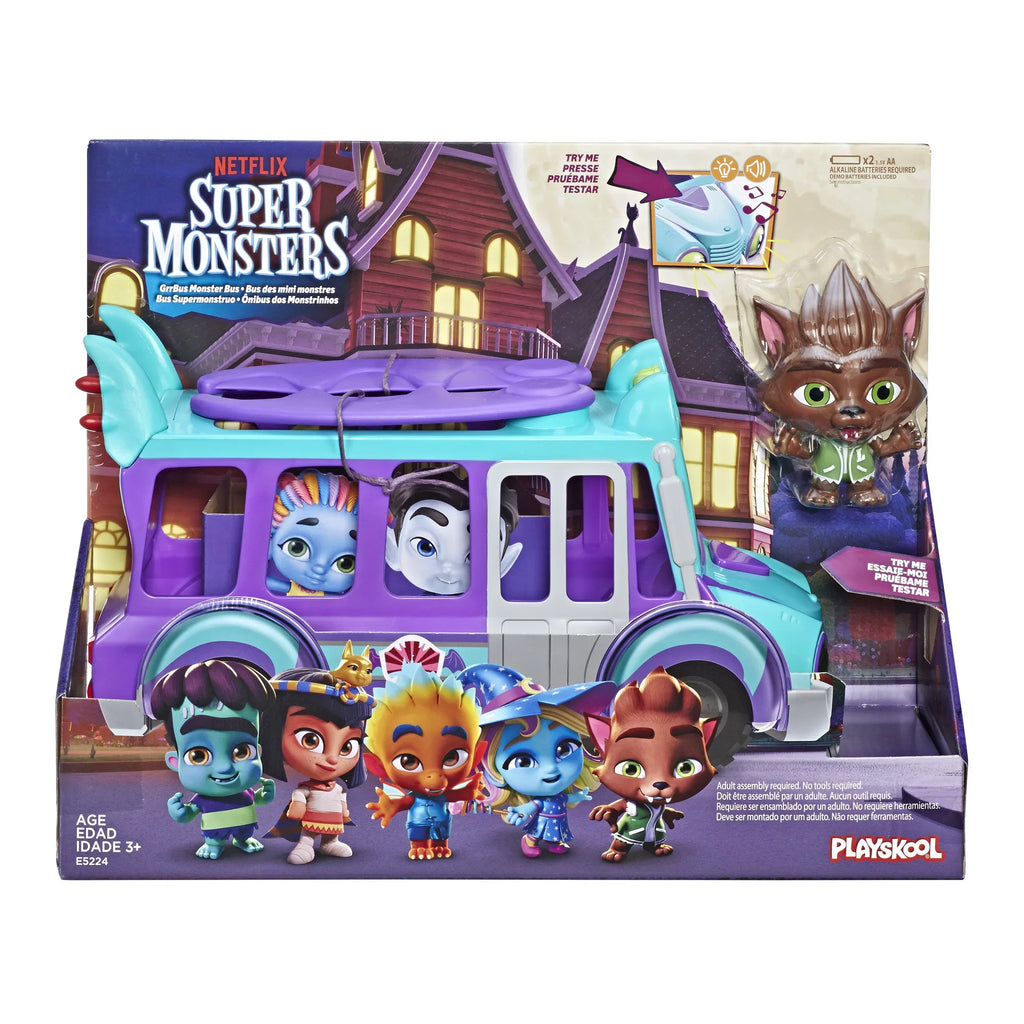 Netflix Super Monsters GrrBus Monster Bus Toy with Lights, Sounds, and Music Ages 3 and Up