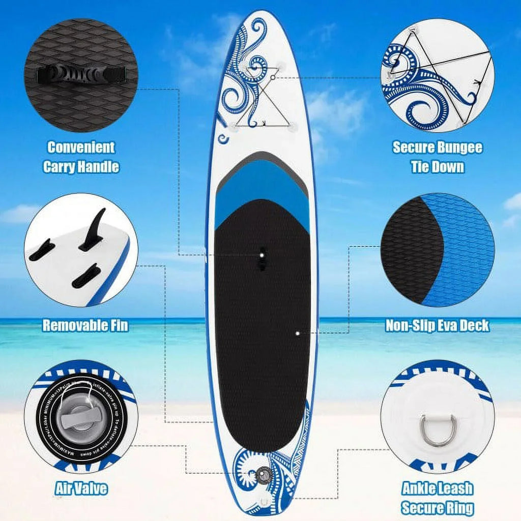 Enjoy Wonderful Liquid Sports 11-Feet Inflatable Adjustable Surfing Paddle Board