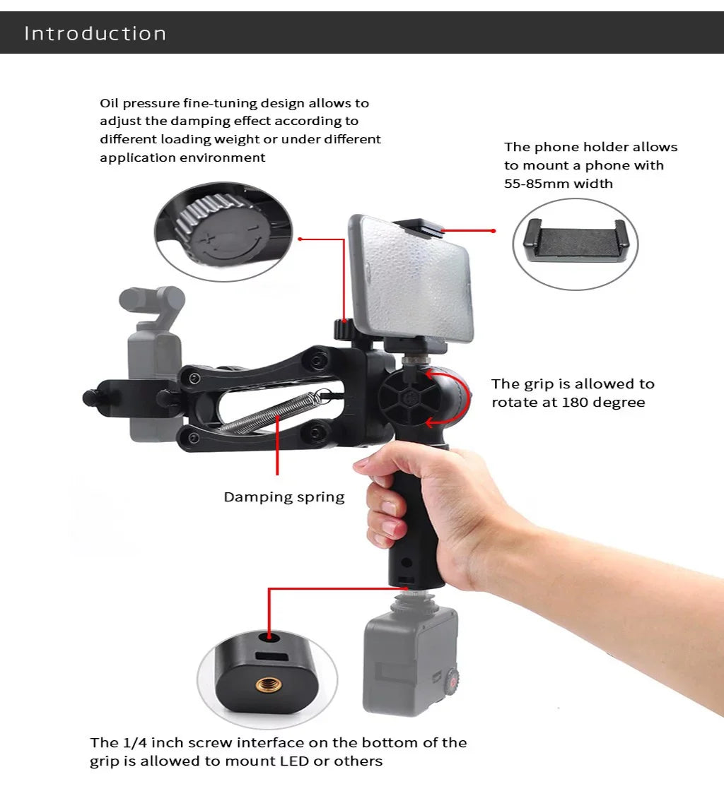 YHAIOGS for DJI Osmo pocket Handheld Gimbal Accessories 4 axis Handheld Stabilizer