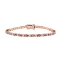 Shop LC Tourmaline Moissanite Oval 925 Sterling Silver Vermeil Rose Gold Plated Bracelet Jewelry Size 8" Ct 5.74 Birthday Mothers Day Gifts for Mom