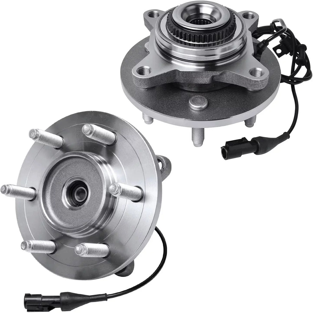 Detroit Axle - Power Steering Rack & Pinion + Front Upper Control Arms + Wheel Hubs + Suspension Kit Replacement for Ford F-150 Lincoln Mark LT 4WD w/ABS ; Straight Sway Bars - 11pc Set