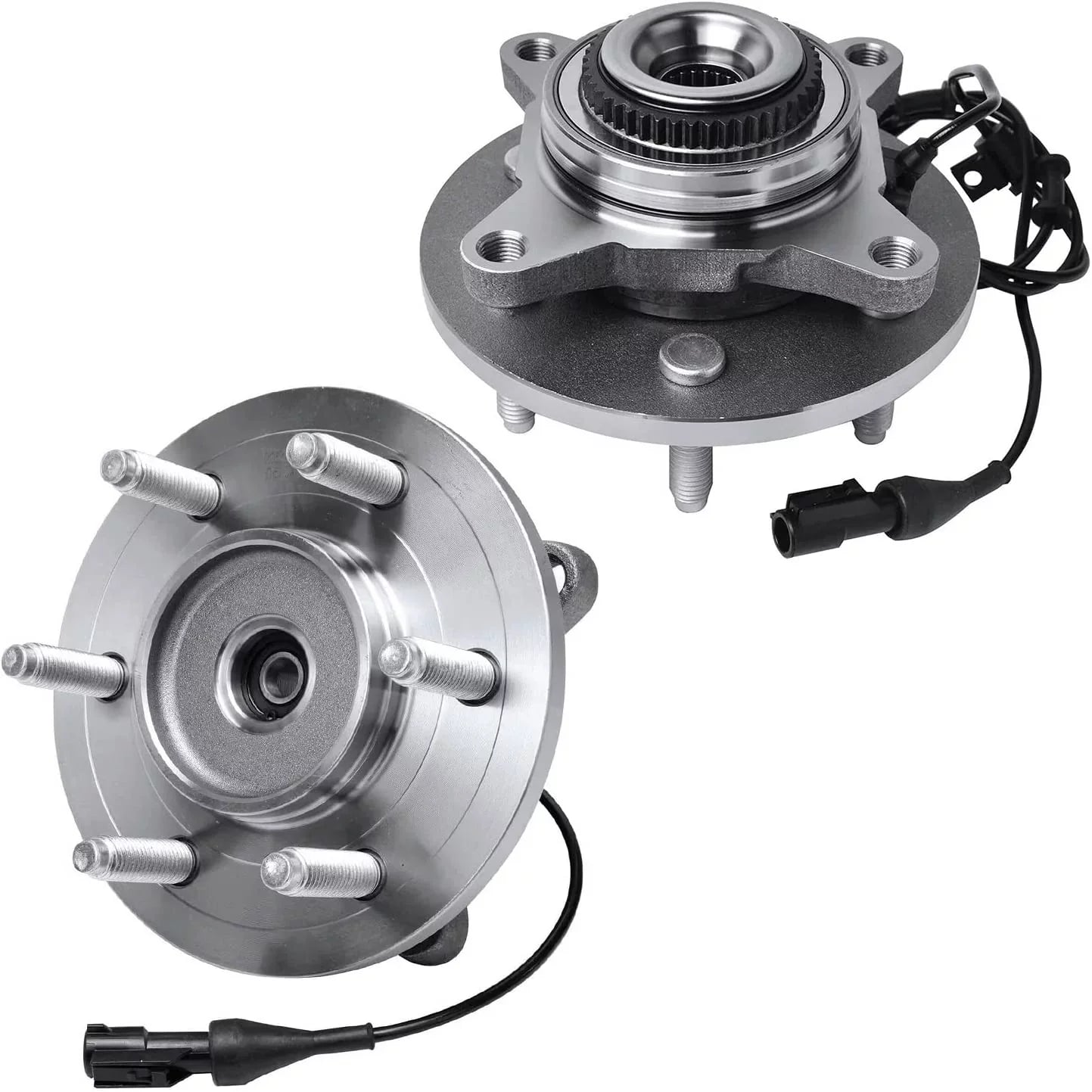 Detroit Axle - Power Steering Rack & Pinion + Front Upper Control Arms + Wheel Hubs + Suspension Kit Replacement for Ford F-150 Lincoln Mark LT 4WD w/ABS ; Straight Sway Bars - 11pc Set
