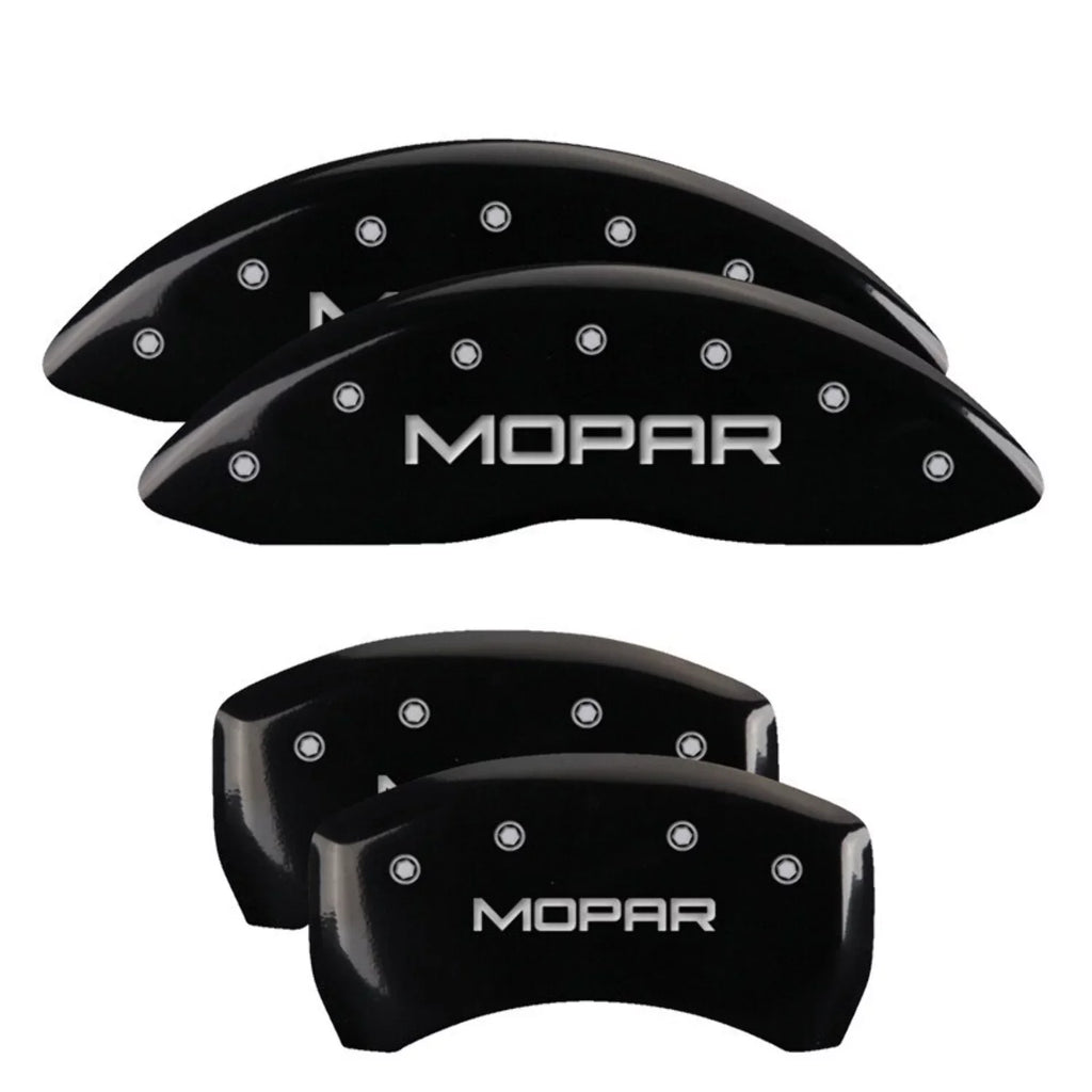 MGP 4 Caliper Covers Engraved Front & Rear MOPAR Black finish silver ch Fits select: 2013 CHRYSLER 300, 2012 CHRYSLER 300C LIMITED