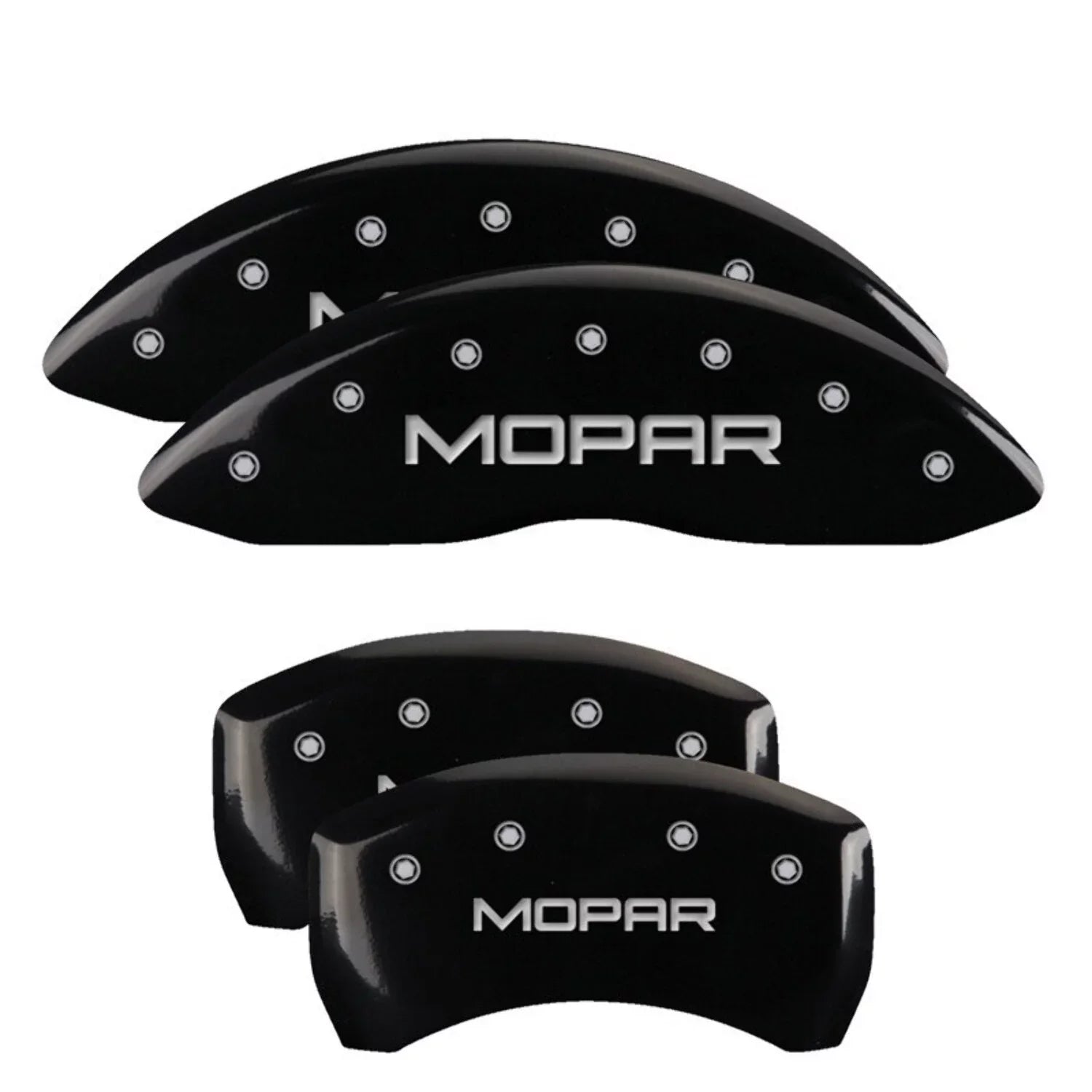 MGP 4 Caliper Covers Engraved Front & Rear MOPAR Black finish silver ch Fits select: 2013 CHRYSLER 300, 2012 CHRYSLER 300C LIMITED