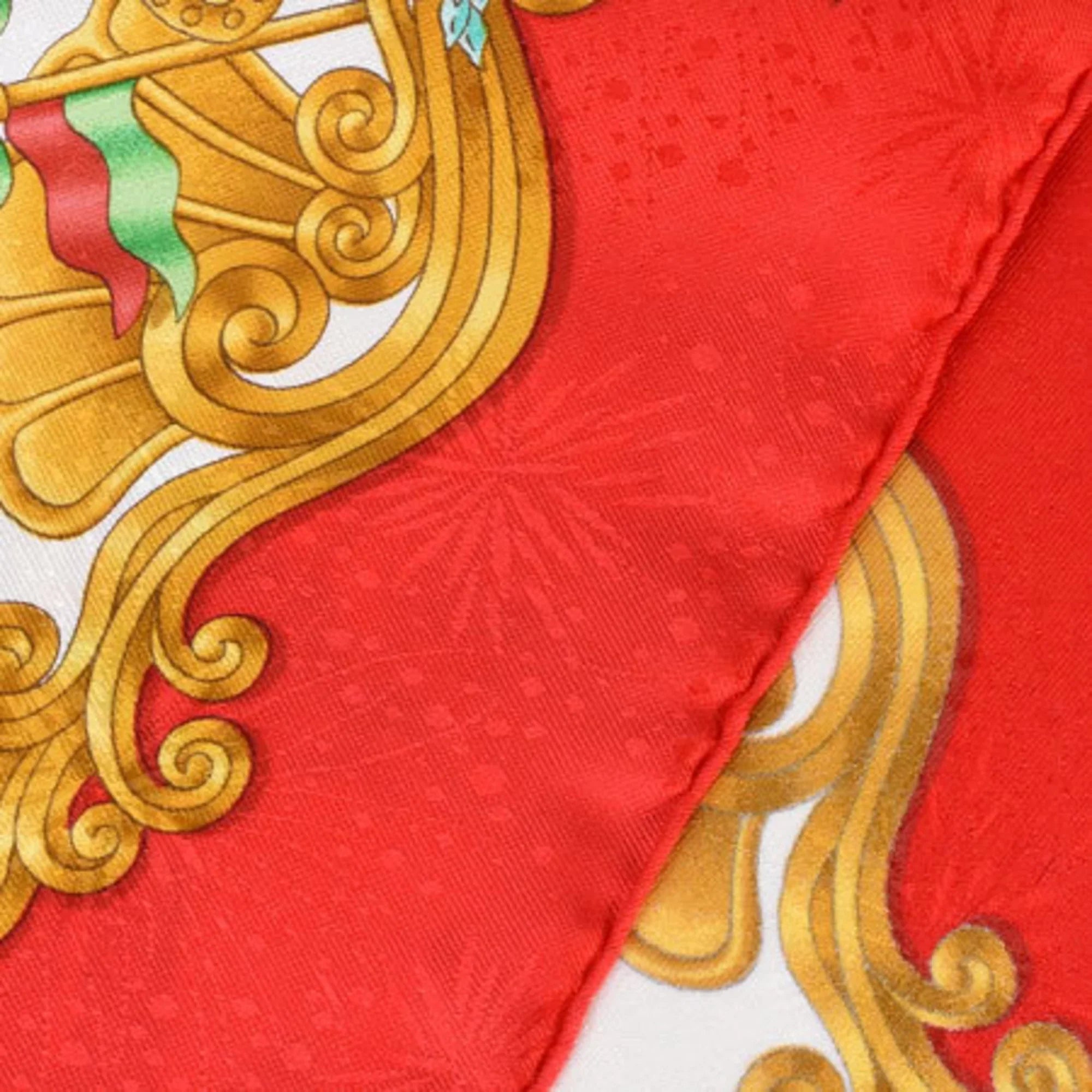Pre-Owned Hermes HERMES Carre 90 Silk Scarf Amusement Park LUNA PARK Red White (Good)