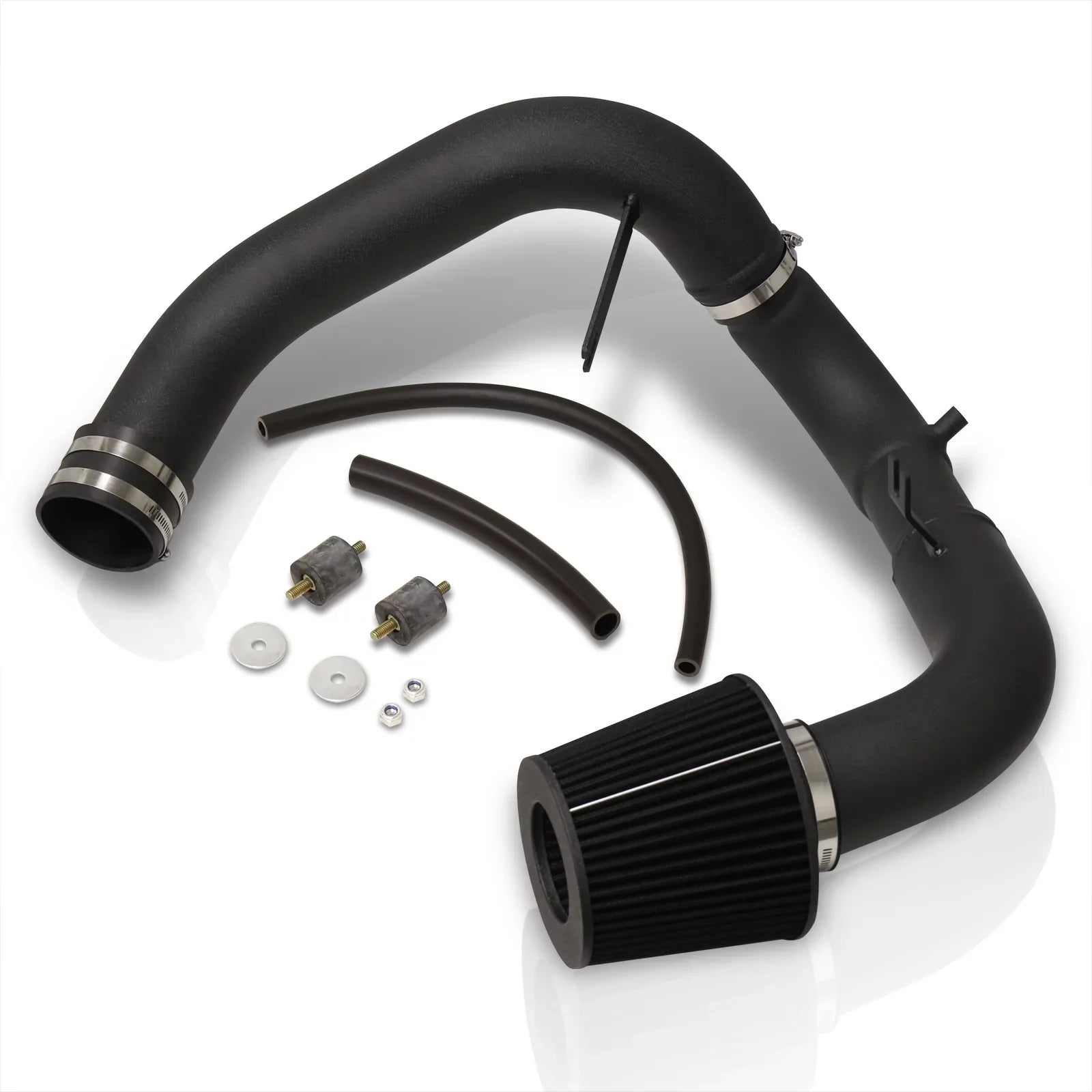 AJP Distributors JDM Cold Air Intake CAI Induction System Black Aluminum Piping Tube + Filter Compatible/Replacement For Honda Civic DX LX EX 1.8L L4 2006 2007 2008 2009 2010 2011 06 07 08 09 10 11