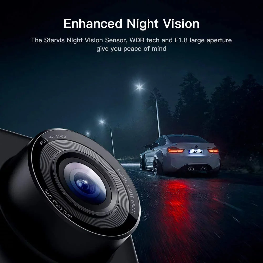 APEMAN Mini Dash Cam 1080P Dash Camera for Cars Recorder Super Night Vision, 170° Wide Angle, Motion Detection, Parking Monitoring, G-Sensor, Loop Recording