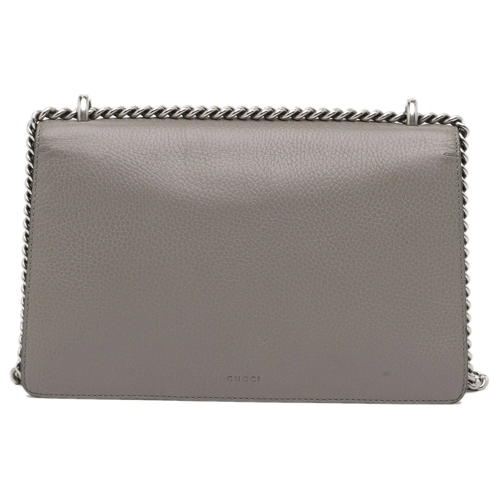 Pre-Owned Authenticated Gucci Small Dionysus Shoulder Bag Calf Leather Gray Unisex (Good)