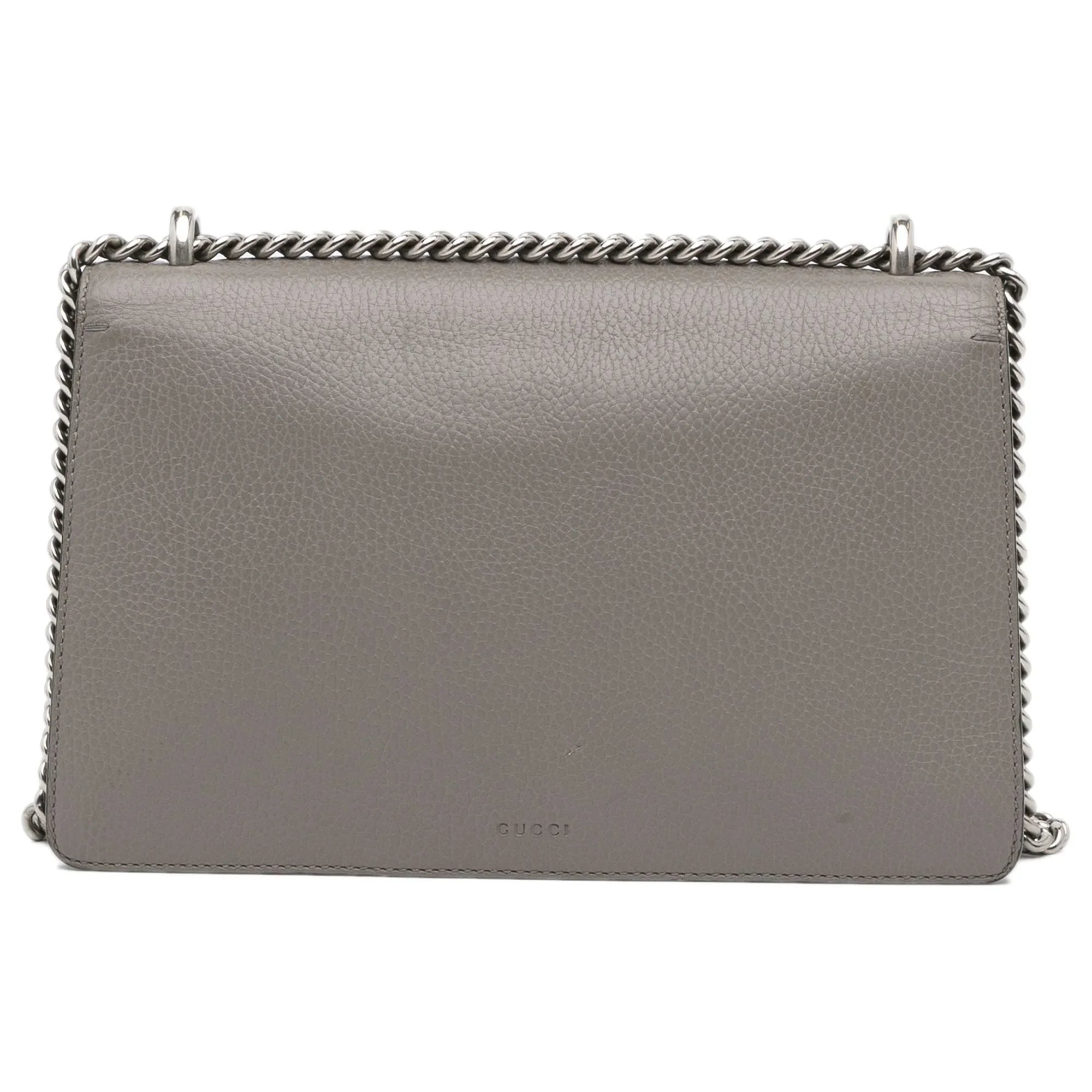 Pre-Owned Authenticated Gucci Small Dionysus Shoulder Bag Calf Leather Gray Unisex (Good)