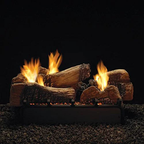 30" Stone River Logset with IP VF/V Slope Glaze Vista Burner, NG